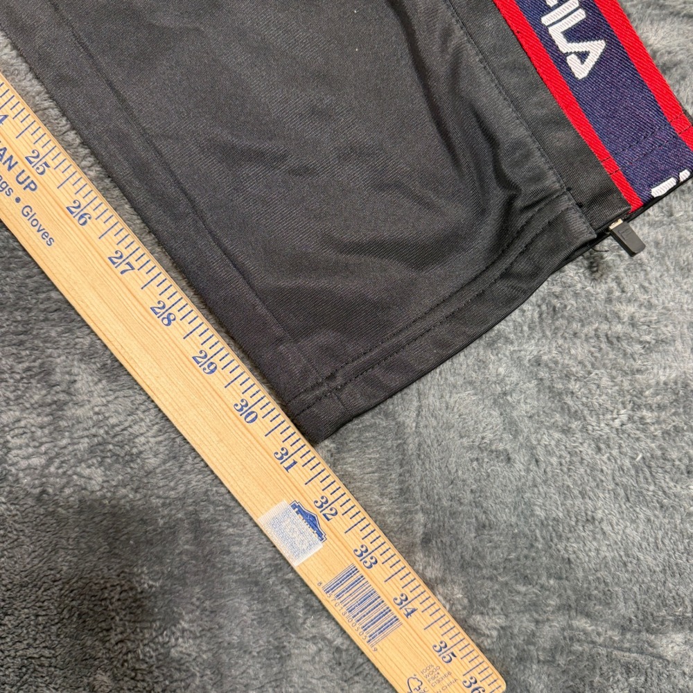 FILA Track Pants Womens XL Black Logo Tape Ankle Zip Sportswear - Picture 6 of 12
